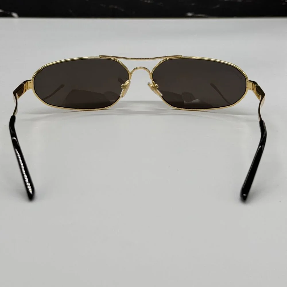 NEW BB0227S 001 BALENCIAGA DARK GOLD/GREY MEN BALENCIAGA SUNGLASSES - Picture 8 of 13